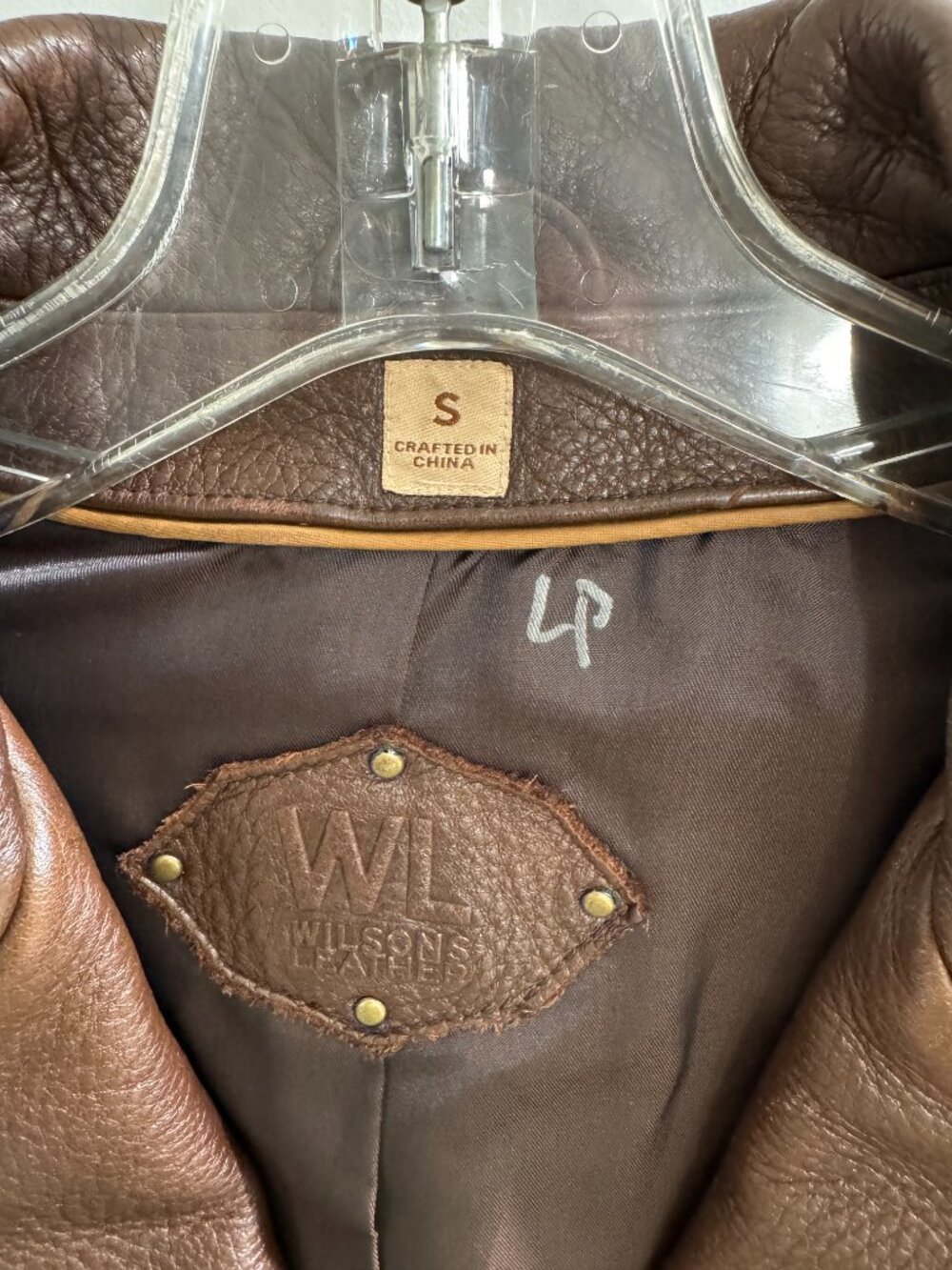 Wilson Vintage Brown Leather Jacket, size S - Picture 3 of 4